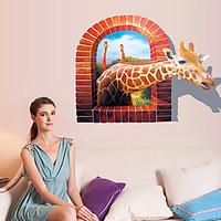 3D Giraffe Mirror Stickers Removable Wall Stickers