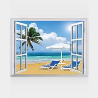3D Wall Stickers Wall Decals Style Beach Scenery PVC Wall Stickers