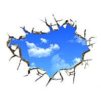 3D Wall Stickers Blue Sky With White Clouds Wall Decals Fashion Removable PVC Living Room Bedroom Wall Sticker