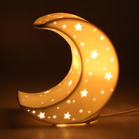 3d ceramic lamp moon