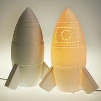 3d ceramic lamp rocket