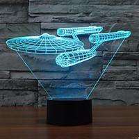 3D Light Star Trek Battleship Colorful Touch Led Vision Lamp