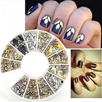 3D Metal Nail Art Deocration Fashion Rhinestone Wheel Gold Silver Nail Studs