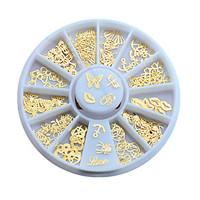 3d Gold Metal Nail Art Sticker Decoration Wheel Butterfly Lips Design