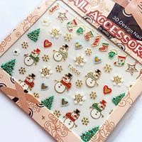 3D Gilding Christmas Series Christmas Stocking Nail Art Stickers