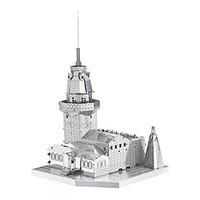 3D Puzzles Metal Puzzles For Gift Building Blocks Model Building Toy Famous buildings Architecture Metal 14 Years Up Silver Toys