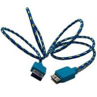 3ft Braided Fabric Micro USB 3.0 Data Charger Cable Samsung Note 3 N9000 S5 i9600