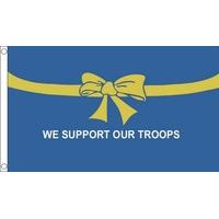 3ft x 2ft Small Blue We Support Our Troops Flag