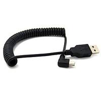 3FT 1M USB 2.0 Male to MINI USB 2.0 Male 90 Degree Angle Retractable Cable