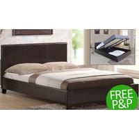 3ft Single Leather Box Bed + Memory Sprung Mattress - Black