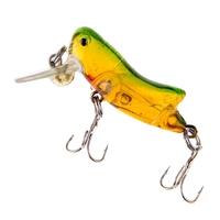 3g 4cm Locust Insect Shape Hard Minnow Fishing Lure Grasshopper Crankbait Treble Barb Hooks