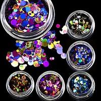 3g Mini Shining Round Shape Mixed Size Nail Art Glitter Paillette 3D Nail Decorations Tips P01-08