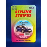 3mm Single Red Stripe Car Decal