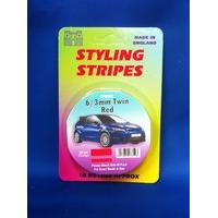 3mm - 6mm Red Car Styling Stripes