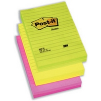 3M POSTIT 102X152MM FEINT RBOW PK6 660N