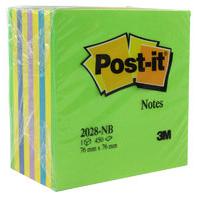 3M POSTIT NEON CUBE 76X76MM BLUE 2028NB