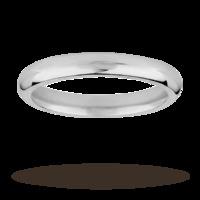 3mm ladies court ring in 9 carat white gold