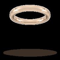 3mm slight court extra heavy milgrain edge wedding ring in 18 carat ro ...