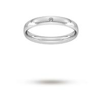 3mm brilliant cut rub over diamond set wedding ring in platinum