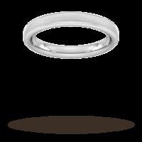 3mm Slight Court Extra Heavy Matt Finished Wedding Ring in Platinum - Ring Size O