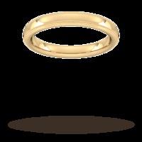 3mm slight court standard milgrain edge wedding ring in 18 carat yello ...