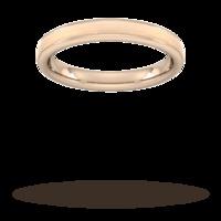 3mm Traditional Court Heavy Matt Centre With Grooves Wedding Ring In 18 Carat Rose Gold