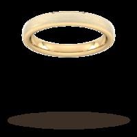 3mm Traditional Court Heavy Polished Chamfered Edges With Matt Centre Wedding Ring In 9 Carat Yellow Gold