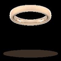 3mm Traditional Court Heavy Polished Chamfered Edges With Matt Centre Wedding Ring In 18 Carat Rose Gold