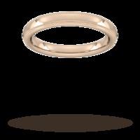 3mm Slight Court Heavy Milgrain Edge Wedding Ring In 9 Carat Rose Gold
