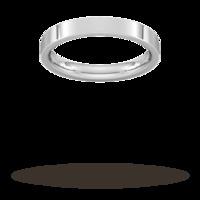 3mm Flat Court Heavy Wedding Ring in Sterling Silver- Ring Size P