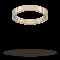 3mm Flat Court Heavy Wedding Ring in 18 Carat Rose Gold- Ring Size P