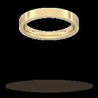 3mm Flat Court Heavy Wedding Ring in 18 Carat Yellow Gold- Ring Size P