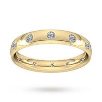 3mm 0.33 Carat Total Weight Twelve Stone Brilliant Cut Rub Over Diamond Set Wedding Ring in 18 Carat Yellow Gold - Ring Size M