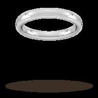 3mm Slight Court Standard milgrain edge Wedding Ring in 9 Carat White Gold - Ring Size K