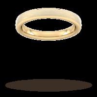 3mm Slight Court Standard polished chamfered edges with matt centre Wedding Ring in 9 Carat Yellow Gold - Ring Size O