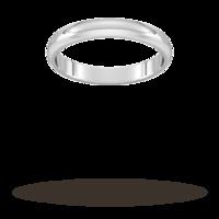 3mm D Shape Standard Wedding Ring In 18 Carat White Gold - Ring Size O