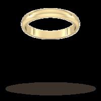 3mm d shape standard wedding ring in 9 carat yellow gold ring size k