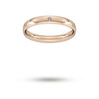 3mm Brilliant Cut Rub Over Diamond Set Wedding Ring in 18 Carat Rose Gold