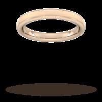 3mm Slight Court Standard matt centre with grooves Wedding Ring in 9 Carat Rose Gold - Ring Size P