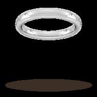 3mm Slight Court Heavy Milgrain Edge Wedding Ring In 9 Carat White Gold