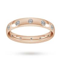 3mm 0.33 Carat Total Weight Twelve Stone Brilliant Cut Rub Over Diamond Set Wedding Ring in 9 Carat Rose Gold - Ring Size P