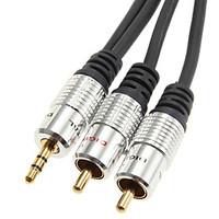 3M 10FT 3.5mm Male to 2 x RCA Male Audio Cable for Speaker Free Shipping