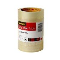 3m scotch 25mm x 66m easy tear transparent tape pack of 6