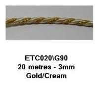 3mm essential trimmings decorative cord trimming goldcream