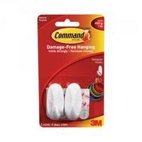 3m command small oval hooks with command adhesive strips 17082