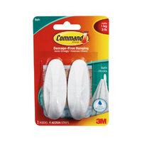 3m command medium oval hooks x2 white