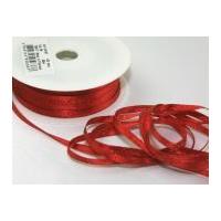 3mm Lurex Metallic Christmas Ribbon Red