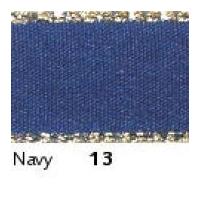 3mm Berisford Gold Metallic Edge Satin Ribbon 13 Navy