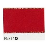 3mm berisford gold metallic edge satin ribbon 15 red