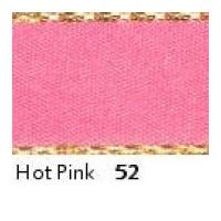 3mm Berisford Gold Metallic Edge Satin Ribbon 52 Hot Pink